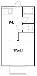 めじろハイツ 1DKの間取図画像