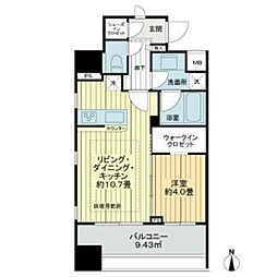 シティインデックス秋葉原 1LDKの間取図画像