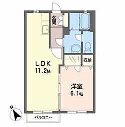 南海線 泉大津駅 徒歩5分の賃貸アパート 2階1LDKの間取り
