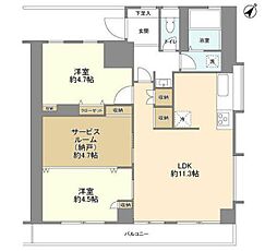 メゾンドエビス 2SLDKの間取図画像