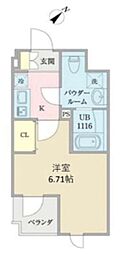 Blossom谷中 1Kの間取図画像