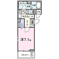 小田急小田原線 相武台前駅 徒歩6分の賃貸アパート 3階1Kの間取り