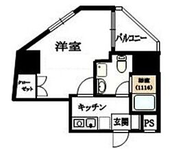 都営三田線 西巣鴨駅 徒歩4分の賃貸マンション 7階1Kの間取り