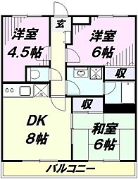 サンパレス・沙羅 3DKの間取図画像