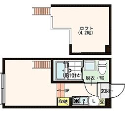stage上石神井 2階ワンルームの間取り