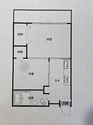 グランデ蓮沼 3階2Kの間取り