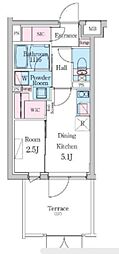新宿区西新宿5丁目マンション 1DKの間取図画像