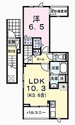 ハイライト 2階1LDKの間取り