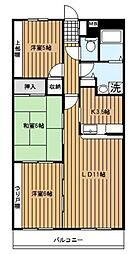 フォレストヒルズ磯子 2LDKの間取図画像