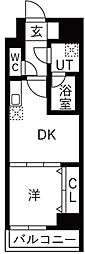 オークランス森下2 1DKの間取図画像