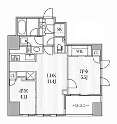 ディームス大手町ノース 6階2LDKの間取り