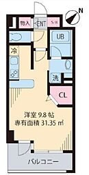 フォレスト446 6階ワンルームの間取り