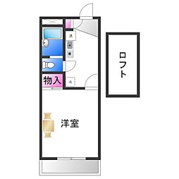 レオパレス花水木一番館 1Kの間取図画像