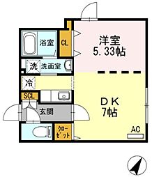 ブランシェ池袋 3階1DKの間取り