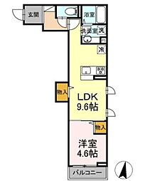 ノーバヤカナヤ 別邸 1LDKの間取図画像