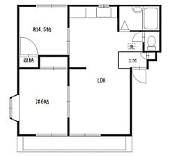 ベルシオン緑丘 2階2LDKの間取り