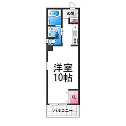 TKアンバーコート宿院 ワンルームの間取図画像