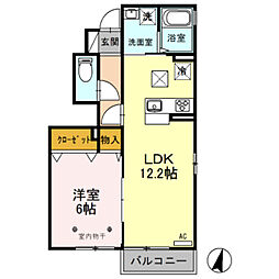 レイクビレッジ 1LDKの間取図画像