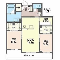セントリビエ南平 2LDKの間取図画像