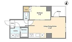 PureResidence小石川 1LDKの間取図画像