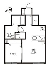 カサプレミア代田 1階1LDKの間取り