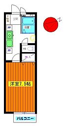 多摩都市モノレール 大塚・帝京大学駅 徒歩9分の賃貸アパート 2階1Kの間取り