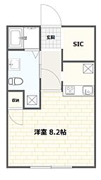 QUIEORA 1Kの間取図画像