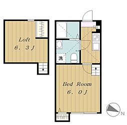 ソラーナ 1Kの間取図画像