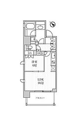 ディームス日本橋水天宮 4階1LDKの間取り