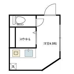 アペックス方南町 1階ワンルームの間取り