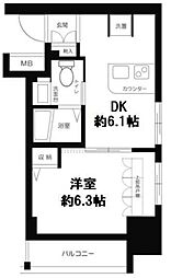エステムプラザ飯田橋タワーレジデンス 11階1DKの間取り