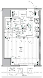 PREMIUMCUBE駒込 1Kの間取図画像
