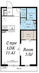 リブリ・ニソル 1LDKの間取図画像