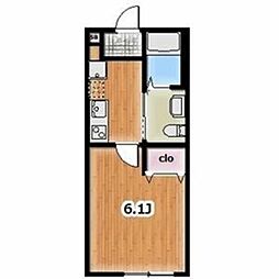 アリビオ石神井台 1階1Kの間取り