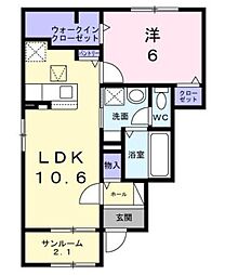 ジール 1LDKの間取図画像