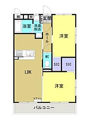 (仮称)日向・曽根町3丁目61マンション 2LDKの間取図画像