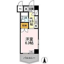 ジュネス西生田 1Kの間取図画像
