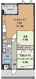 シューペリア 2LDKの間取図画像