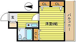 第21新井ビル 3階1Kの間取り