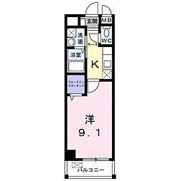 メゾン・ド・ミシェル 1Kの間取図画像