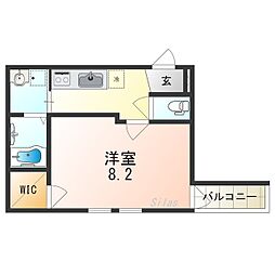 フォーリーブス33D 1Kの間取図画像