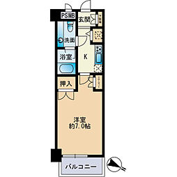 コンフォール高宮東 1Kの間取図画像