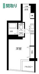 ｔｒｉａｓ129 2階ワンルームの間取り