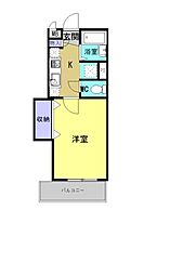 ＢＩＧＢＡＮ2 2階1Kの間取り