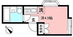 ハイムナカイズミＡ棟 1階ワンルームの間取り