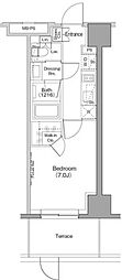 ザ・パークハビオ木場 1Kの間取図画像