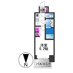 ARCOBALENO OSAKA FUSE 1Kの間取図画像