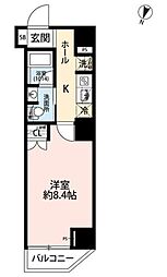 プレール・ドゥーク西新井 7階1Kの間取り