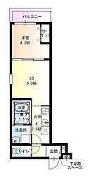 フジパレス鴫野東イースト 1LDKの間取図画像