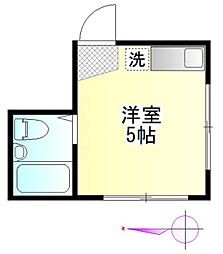 ライフピアプランタン 1階ワンルームの間取り